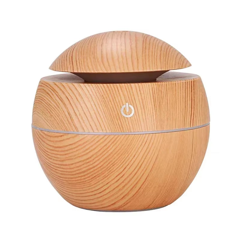 Mini Woodgrain Ultrasonic USB Humidifier and Essential Oil Diffuser Portable Desktop Aromatherapy for Home Office Use