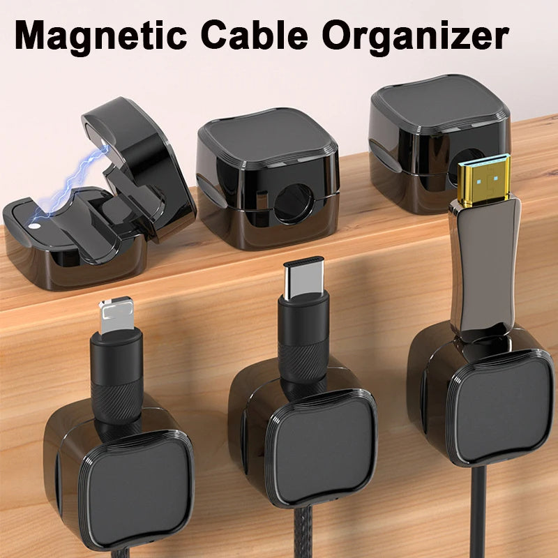 Magnetic Cable Clip: Adjustable Under-Desk Cable Organizer and Holder