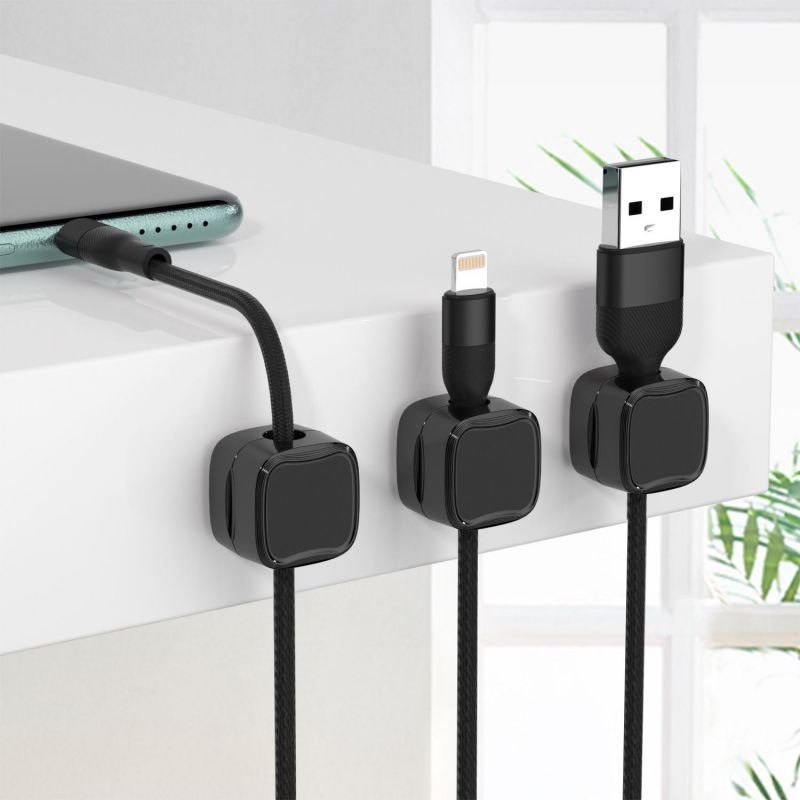 Magnetic Cable Clip: Adjustable Under-Desk Cable Organizer and Holder