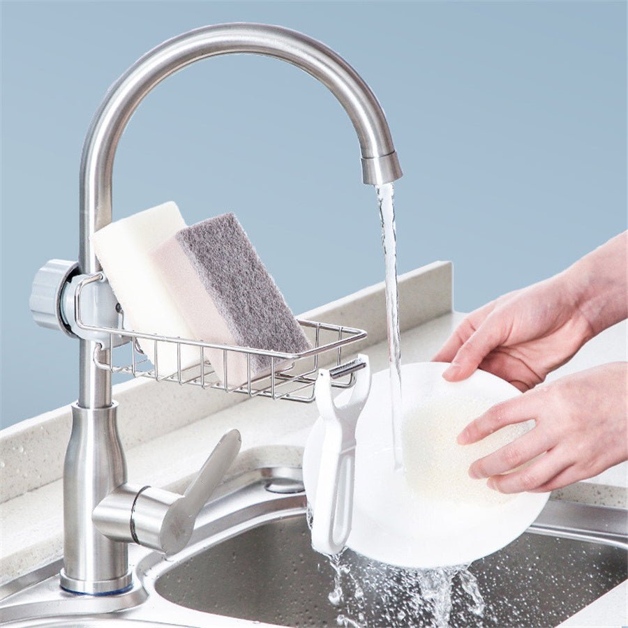 Adjustable Sink Drain Rack Sponge Storage Faucet Holder Soap Drainer Shelf Basket Organizer Kitchen Bathroom Accessories - TidyHutt1 ve Düzen Çözümü