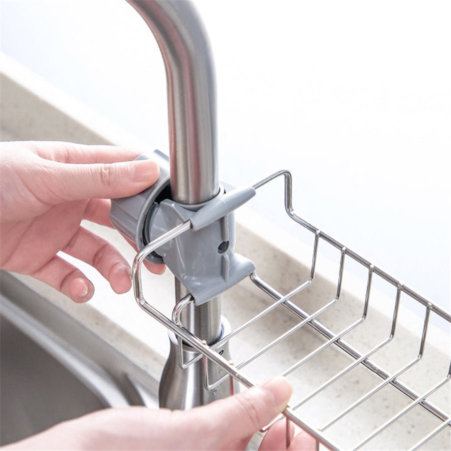 Adjustable Sink Drain Rack Sponge Storage Faucet Holder Soap Drainer Shelf Basket Organizer Kitchen Bathroom Accessories - TidyHutt1 ve Düzen Çözümü