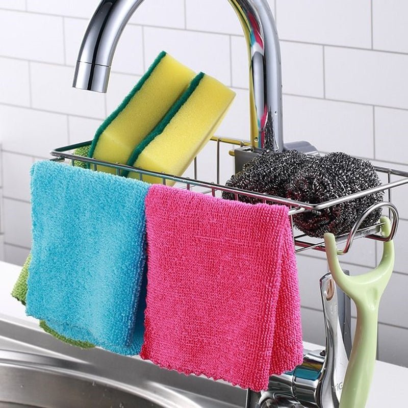 Adjustable Sink Drain Rack Sponge Storage Faucet Holder Soap Drainer Shelf Basket Organizer Kitchen Bathroom Accessories - TidyHutt1 ve Düzen Çözümü