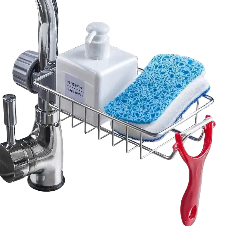 Adjustable Sink Drain Rack Sponge Storage Faucet Holder Soap Drainer Shelf Basket Organizer Kitchen Bathroom Accessories - TidyHutt1 ve Düzen Çözümü