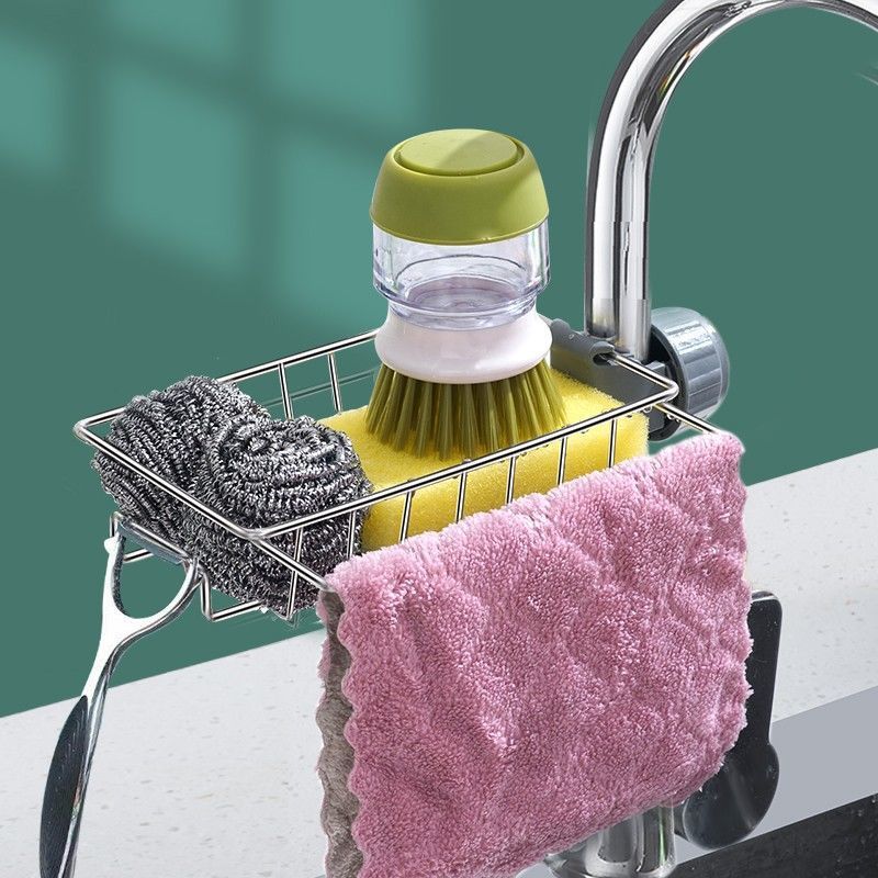 Adjustable Sink Drain Rack Sponge Storage Faucet Holder Soap Drainer Shelf Basket Organizer Kitchen Bathroom Accessories - TidyHutt1 ve Düzen Çözümü