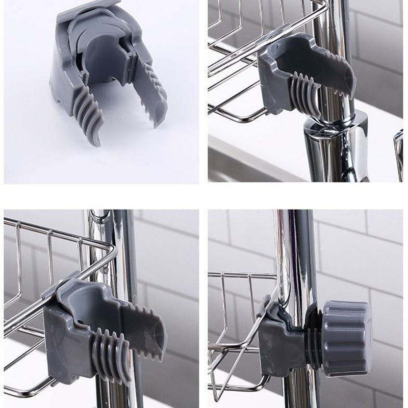 Adjustable Sink Drain Rack Sponge Storage Faucet Holder Soap Drainer Shelf Basket Organizer Kitchen Bathroom Accessories - TidyHutt1 ve Düzen Çözümü