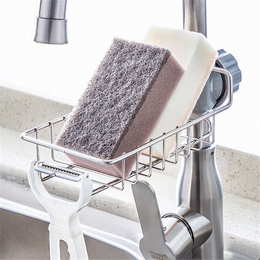 Adjustable Sink Drain Rack Sponge Storage Faucet Holder Soap Drainer Shelf Basket Organizer Kitchen Bathroom Accessories - TidyHutt1 ve Düzen Çözümü