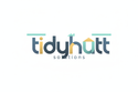 I just want a big logo that shows the text tidyhutt with creative typography.