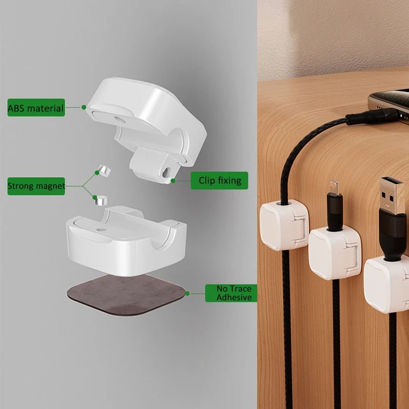 Magnetic Cable Clip: Adjustable Under - Desk Cable Organizer and Holder - TidyHutt2 ve Düzen Çözümü