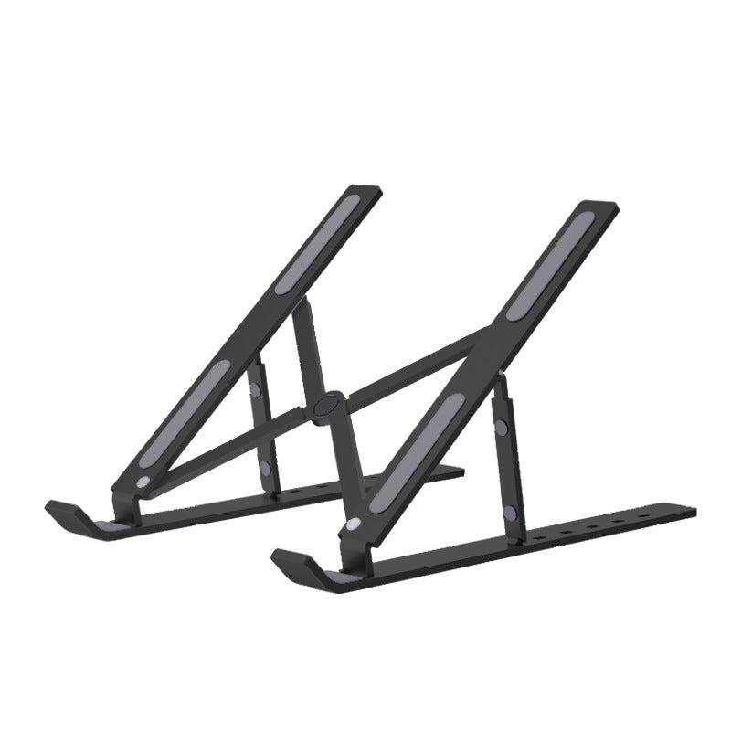 An affordable laptop stand. Its ergonomic design helps your laptop cool down more easily and prevents dust accumulation.