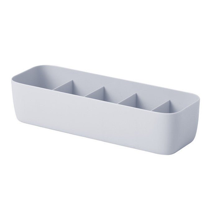 Stackable plastic drawer organizer for socks and underwear storage.