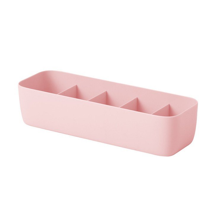Stackable plastic drawer organizer for socks and underwear storage.
